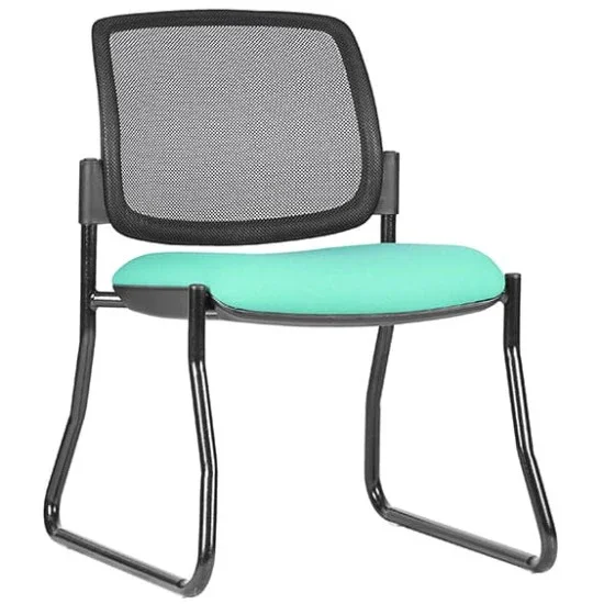 ST Maxi Black Sled Base Mesh Back Upholstered Hospitality Chair