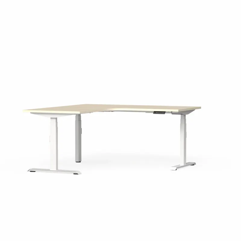OL Klass Electric Height Adjustable Corner Desk - White Fame