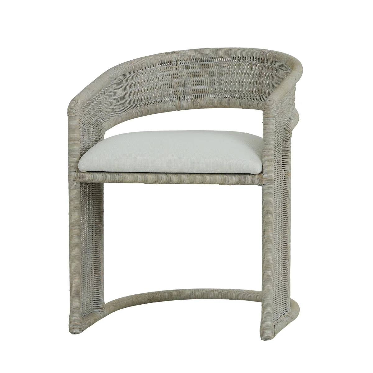 CR Hampton Natural  Rattan Fabric Seat Dining Chair