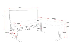 RL Boost Static Corner Desk with Eco Panel Screen thumbnail 5