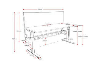 RL Boost Plus Motorized Height Adjustable Workstation with Grey Eco Panel Screen thumbnail 4