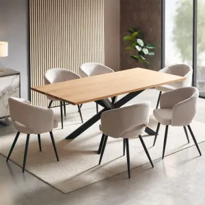 VI Matzo Fabric Upholstered Metal Leg Dining Chair thumbnail 6