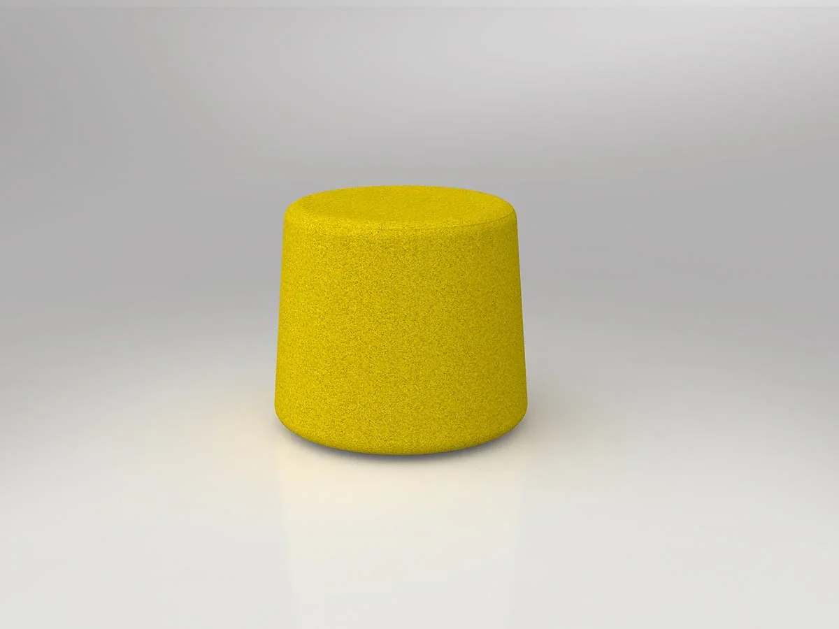 OL Motion Fabric Upholstered Round Ottoman