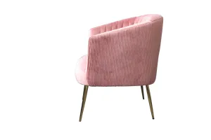 BT Perla Velvet Upholstered Fluted Back Armchair thumbnail 3
