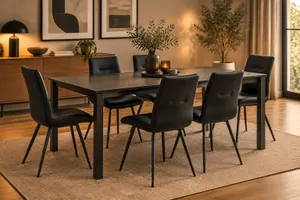 MD Norwest Black PU Upholstered Metal Leg Dining Chair thumbnail 3