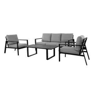 VI Reed Aluminium 3 + 2 Seater Outdoor Sofa with Coffee Table Set thumbnail 3