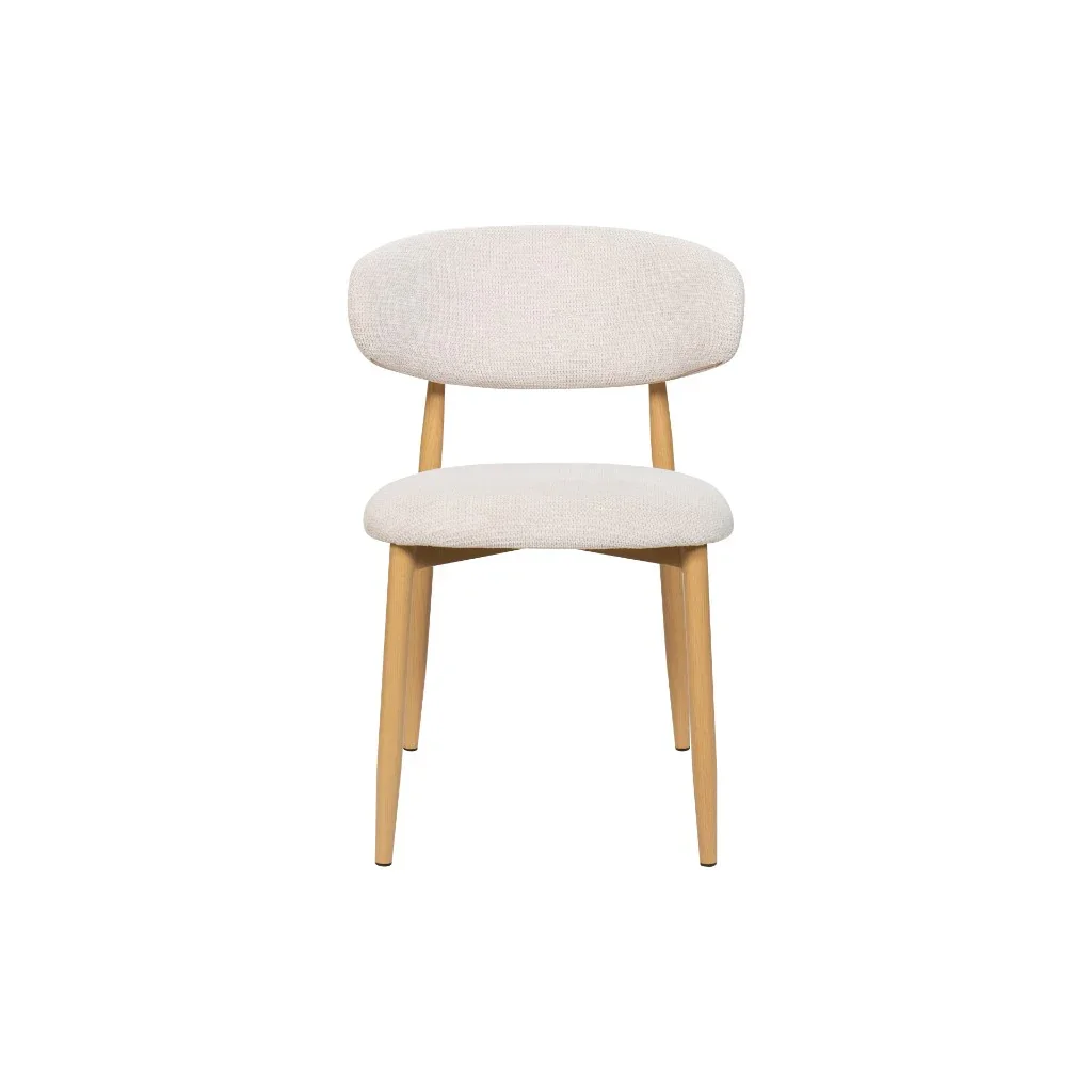 VI Louis Fabric Upholstered Metal Leg Dining Chair