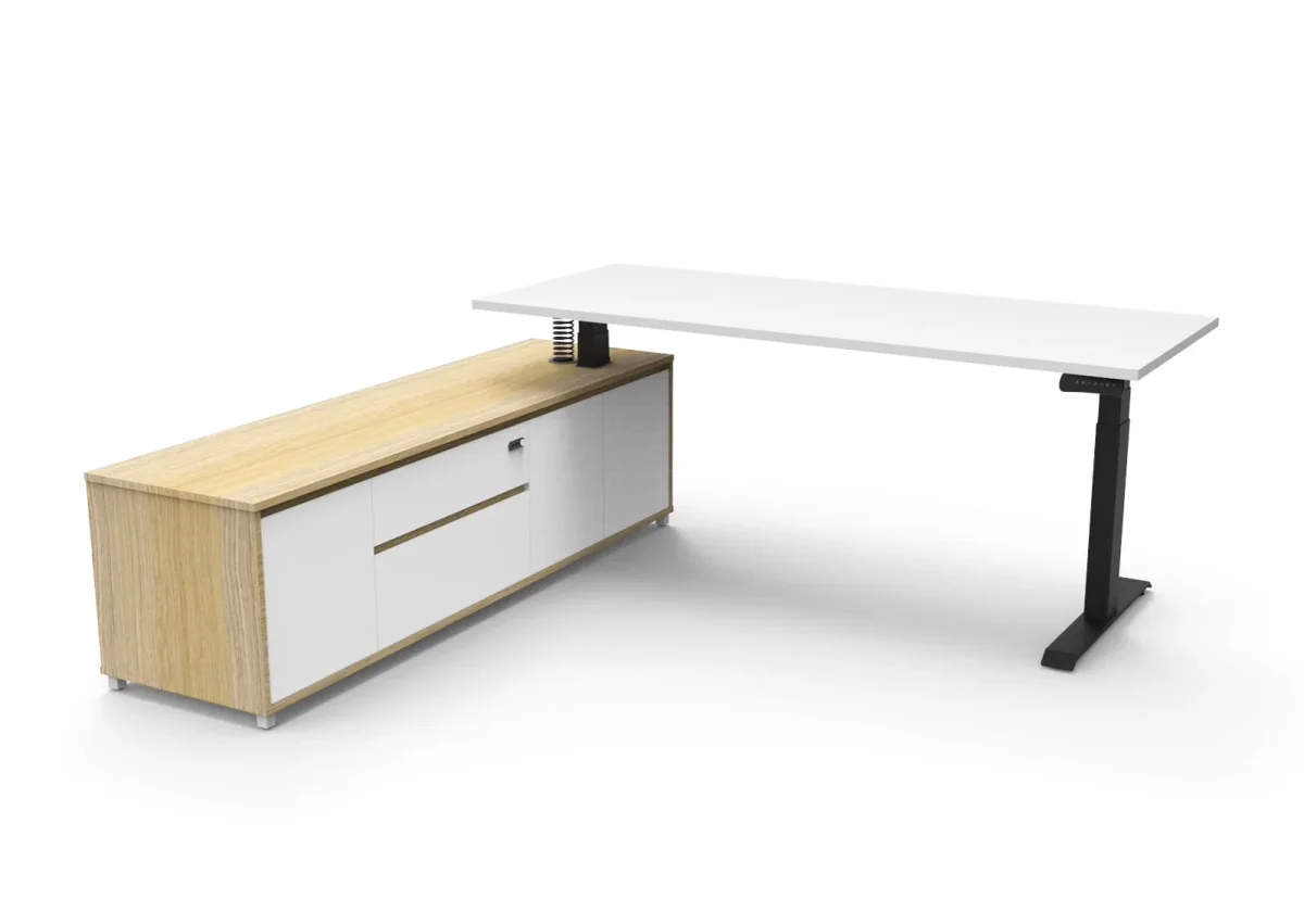 RL Boost Height Adjustable Executive Desk with Return Cabinet