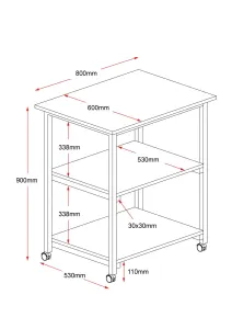 RL Rapid Worker 3 Tier Utility Office Trolley with Castors thumbnail 3
