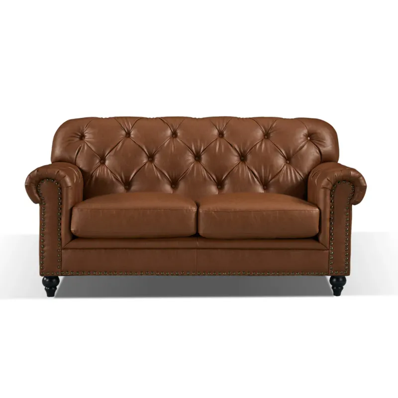BT Barclay Chesterfield PU Leather Upholstered 2 Seater Sofa