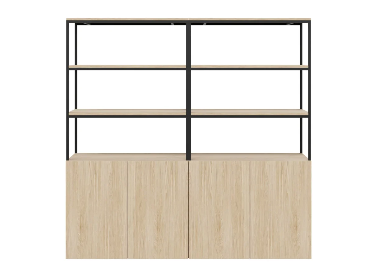 DD Banc Welded Framed 4 Door Cupboard with 2 Open Shelves