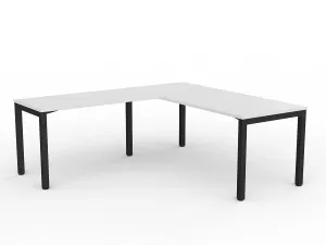 OL Axis Melamine Top Metal Frame Office Desk with Return thumbnail 19