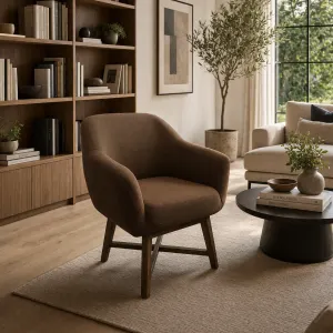 MF Valentino Timber Base Fabric Upholstered Armchair thumbnail 3
