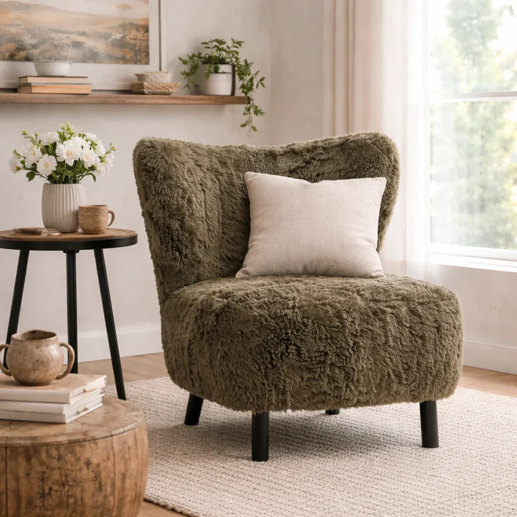 CR Bodhi Fabric Upholstered Timber Leg Accent Chair
