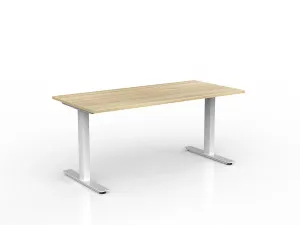 OL Agile Fixed Height Desk – Oak Top with white Frame thumbnail 4