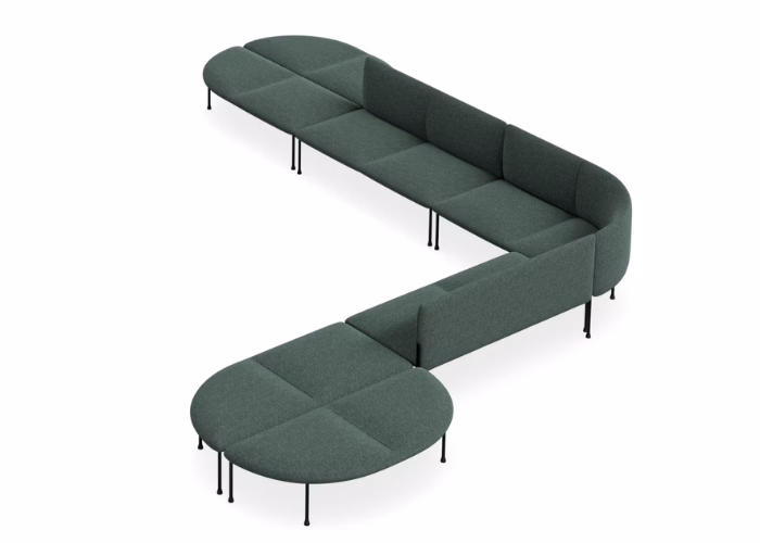 DD Bowral Fabric Upholstered 13 Seater Angle Breakout Seating