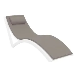 FL Slim Hospitality Stackable Sunlounger with Cushion & Pillow thumbnail 4