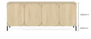 DD Onyx 4 Door Credenza Buffet thumbnail 3