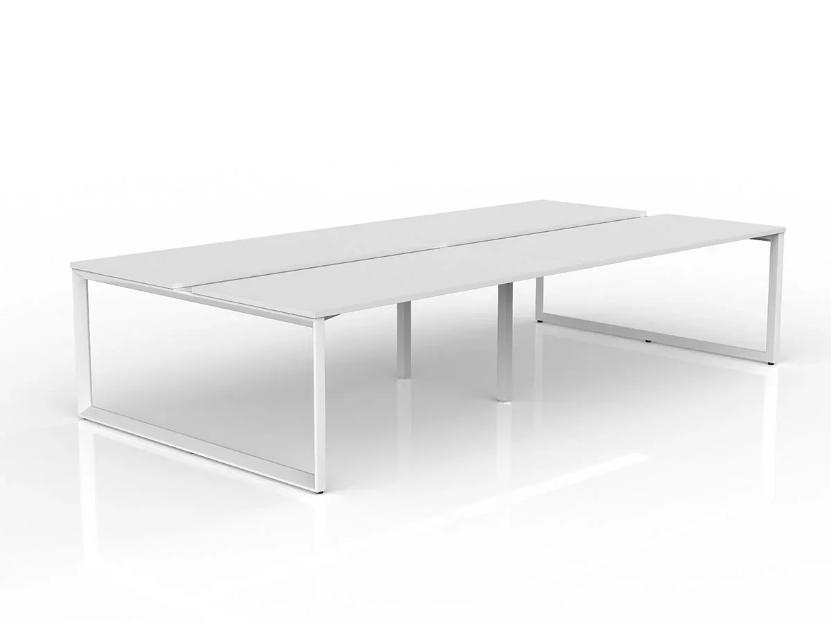 OL Anvil 4-User Double Sided Workspace – White Top with White Frame