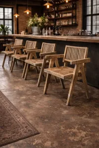 MF Morocco Carver Solid Timber Parquetry Seat Dining Chair thumbnail 2
