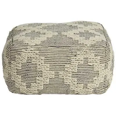 SH Ekawood Fabric Upholstered Square Ottoman