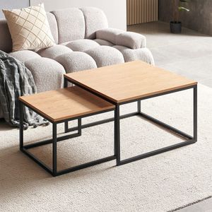 VI Vidal MDF Top Metal Base 2 Piece Coffee Table Set thumbnail 3