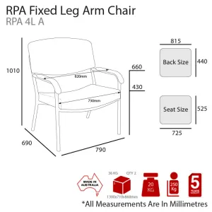 MA RPA 250 KG Weight Capacity Arm Chair thumbnail 2