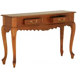 CT Seine Carved Solid Timber 2 Drawer Sofa Table thumbnail 4