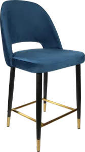 FL Semifreddo Velvet Upholstered Metal Leg Hospitality Counter Stool thumbnail 1