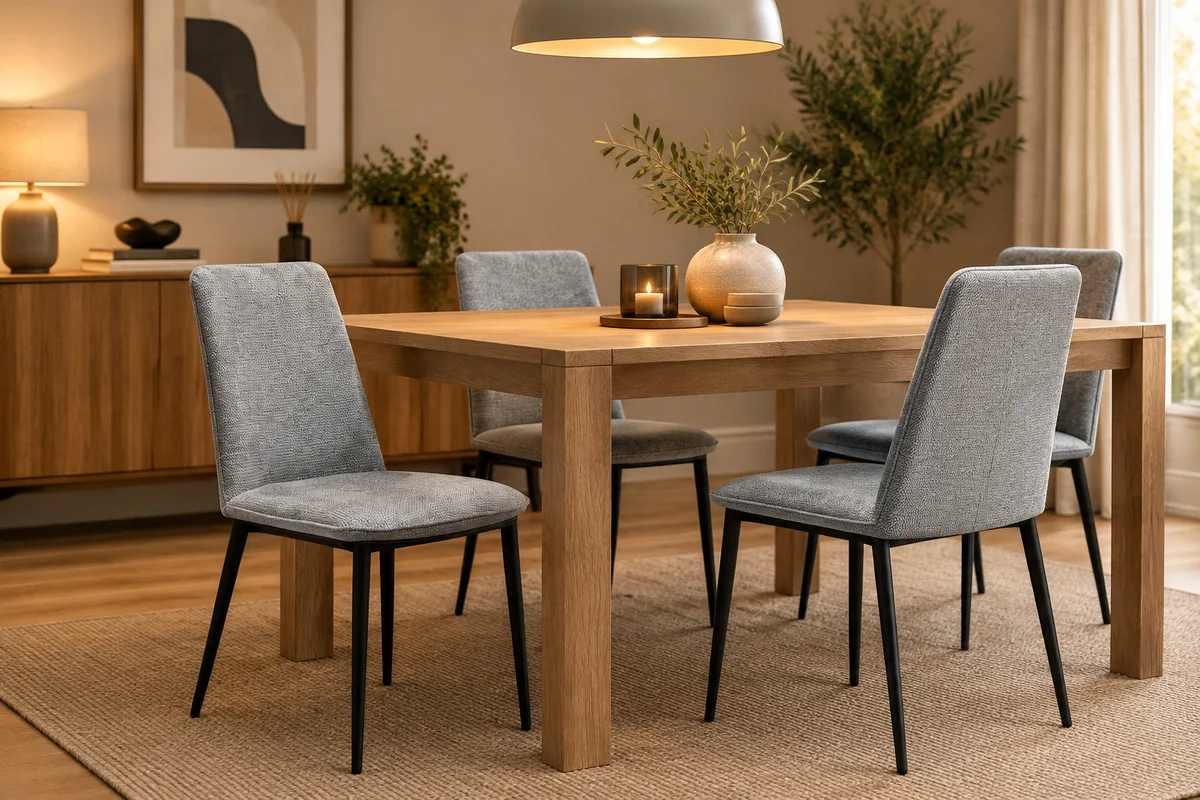 MD Loftus Dining Chair Fabric Upholstered Metal Leg