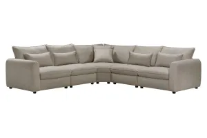 VI Daphne 5Pc Corner Sofa Fabric - Beige thumbnail 1