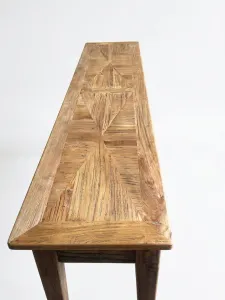 MF Parquetry Recycled Elm Timber 3 Drawer Hall Table thumbnail 4
