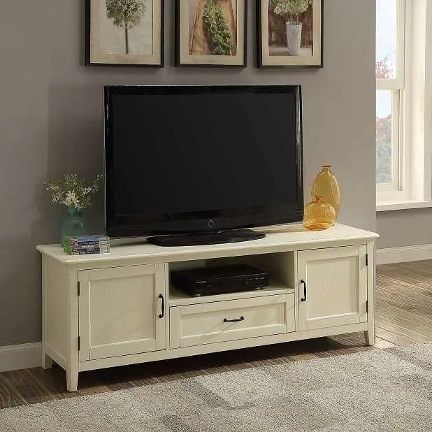 TJ Amelia Entertainment TV Low Line Unit Shabby Chic Finish