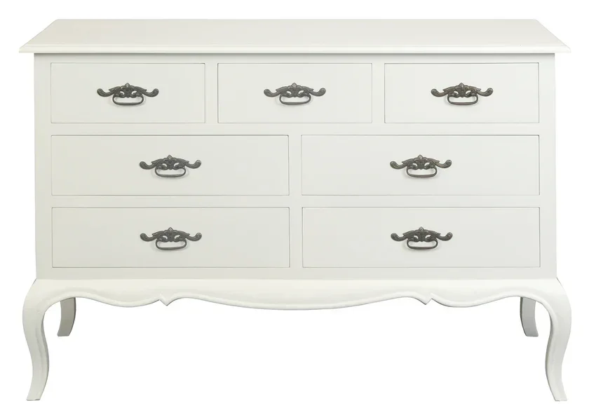 CT French Provincial Solid Timber 7 Drawer Tallboy