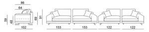 EL Jass Fabric Sofa 3 + 2 Seater thumbnail 4
