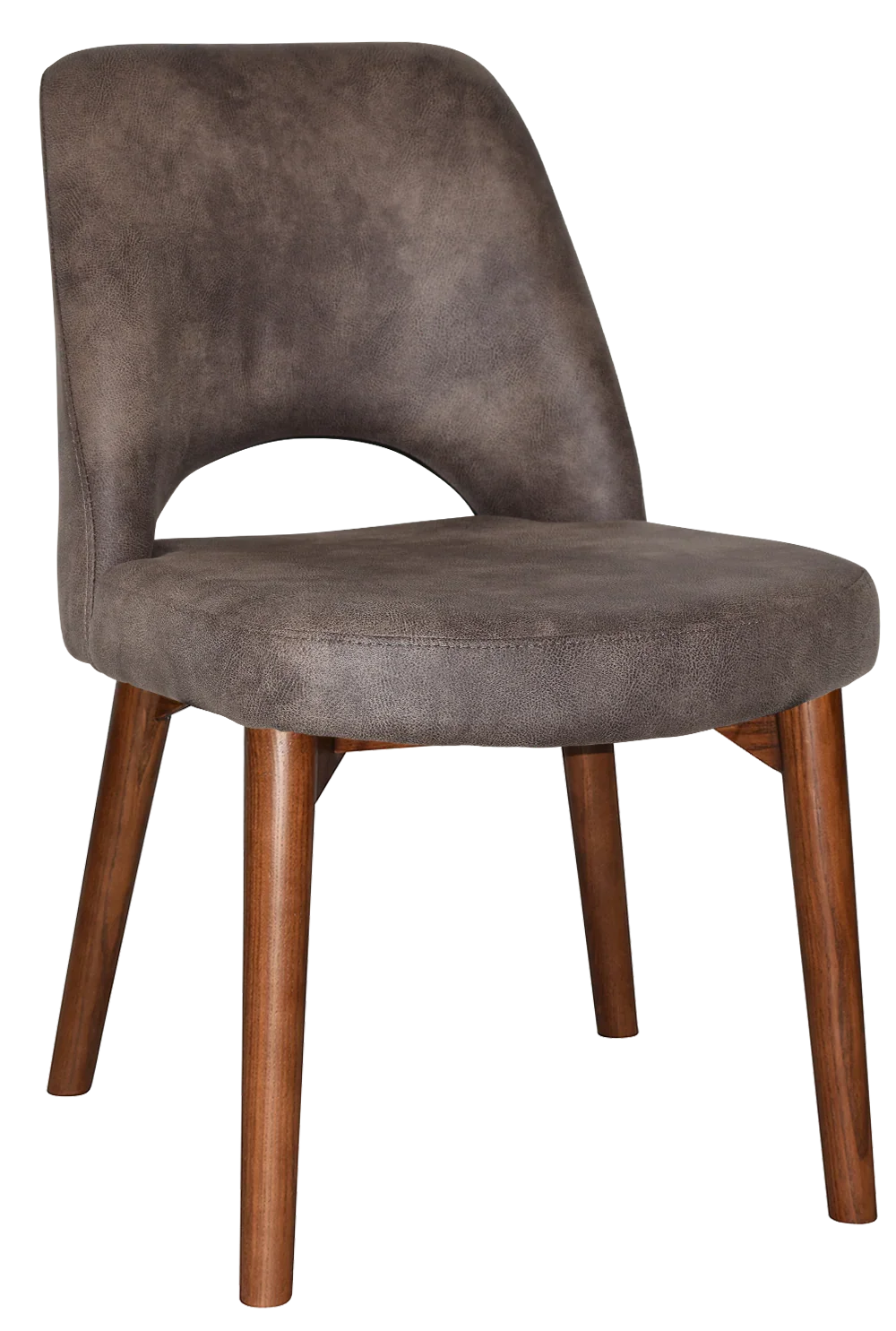 EZ Albury Solid Timber Walnut Colour Stained Upholstered Hospitality Dining Chair