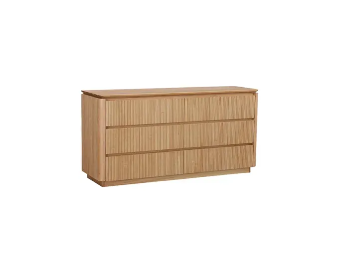 MD Prado Solid Timber 6 Drawer Low Chest