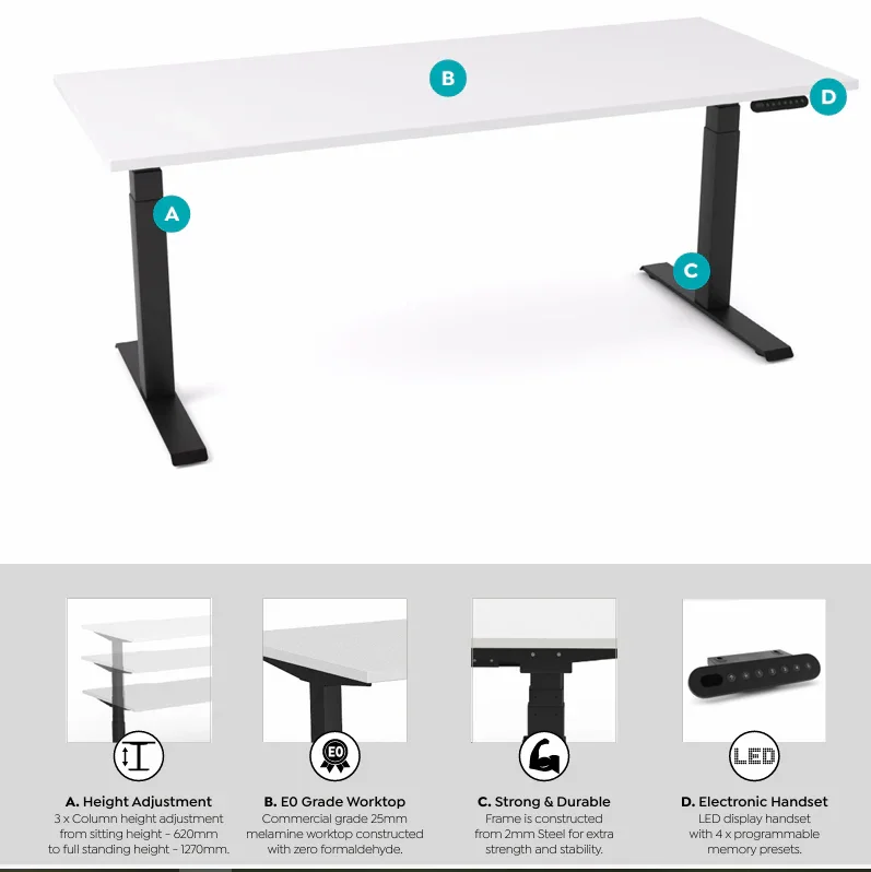 OL AgileMotion Electric Height Adjustable 90° Corner Desk