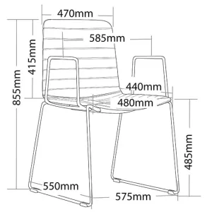 ST Mia PU Leather Upholstered Sled Base Breakout Armchair thumbnail 5
