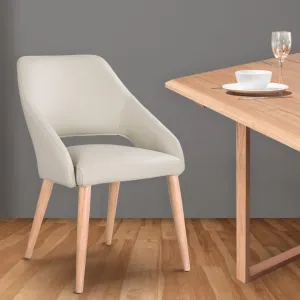 VI Rico Genuine Leather Upholstered Timber Leg Dining Chair thumbnail 5