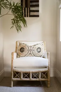 CR Rabana Natural Rattan Fabric Upholstered Armchair thumbnail 2
