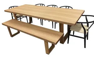 VI Airlie 240cm Rec Dining Table with 5 Dining Chairs + Bench Kit thumbnail 7