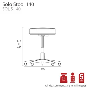 MA Solo PU Upholstered Adjustable Stool thumbnail 3