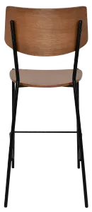 EZ Texas Black Metal Leg Light Walnut Back Barstool thumbnail 4