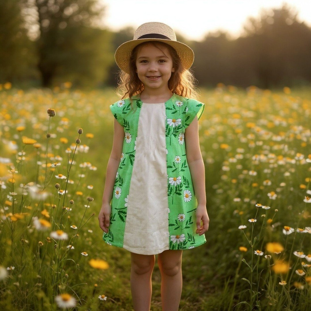 Miramara Designs - Wild Daisy Girls Linen Dress
