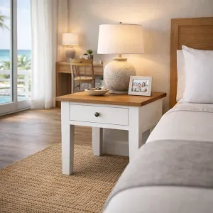 MF Lucia Oak Timber 1 Drawer Bedside Table thumbnail 2