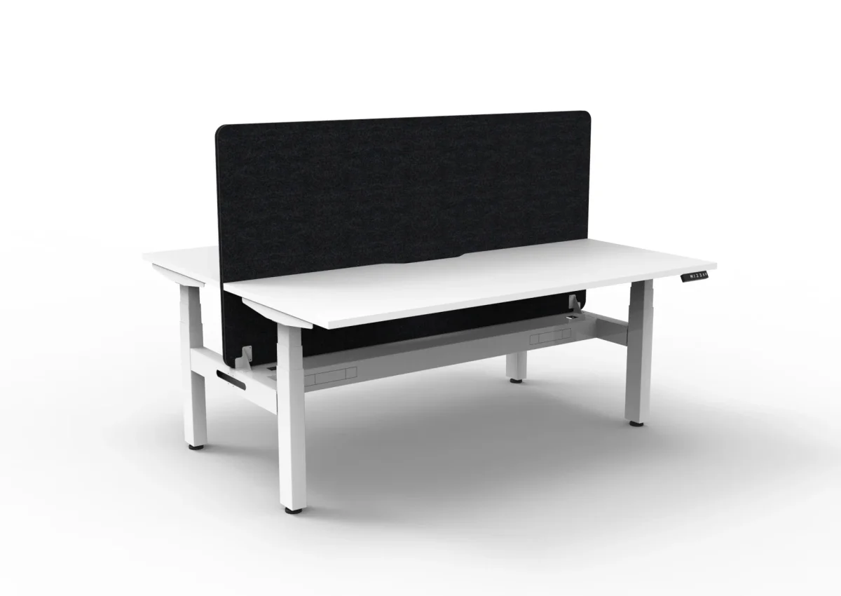 RL Boost+ Height Adjustable 2 User Back to Back Workstation with Black Eco Panel Screen