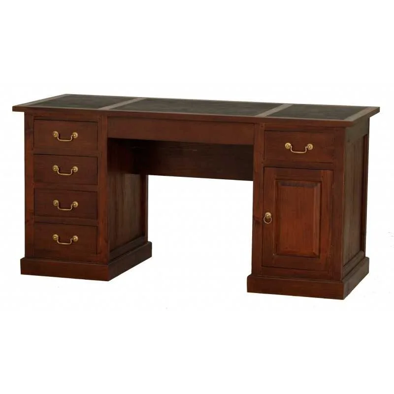 CT Tasmania Solid Timber 1 File Door 6 Drawer Executive Desk