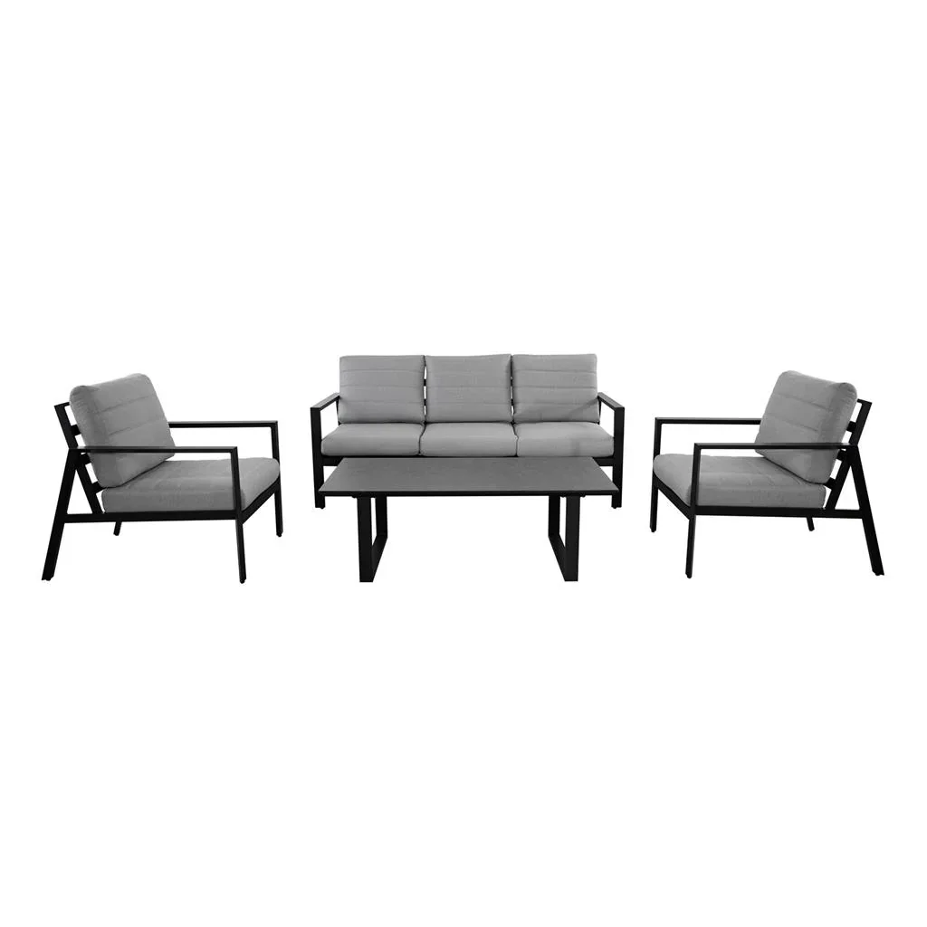 VI Reed Aluminium 3 + 2 Seater Outdoor Sofa with Coffee Table Set