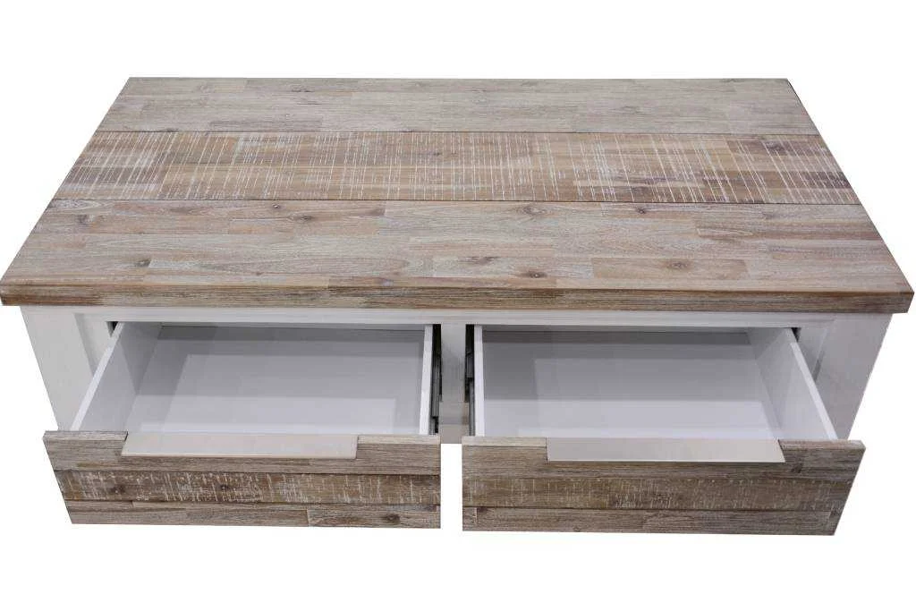 VI Homestead Solid Timber Coffee Table with 2 Drawers